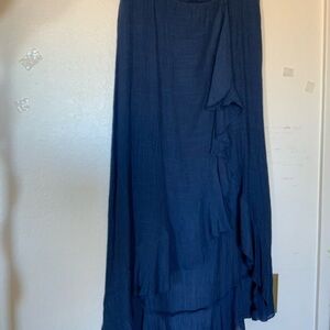 Iz Byer Women's High Low Skirt in Deep Blue